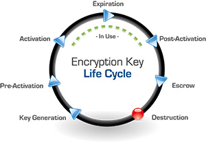 Encryption Key Life Cycle Graphic by Townsend Security