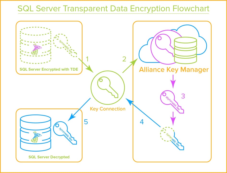 SQL Server -Transparent Data Encryption Flowchart